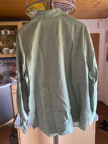 ERFO Hemdbluse Damen Gr. 48 Grün Casual Langarm Baumwolle 3