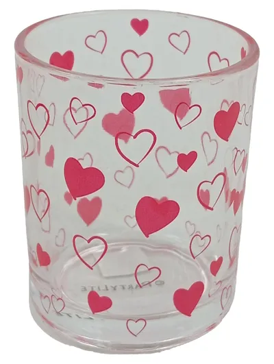 PartyLite Teelichthalter 2er Set Glas Transparent Herz Motiv 7, 5cm Romantisch