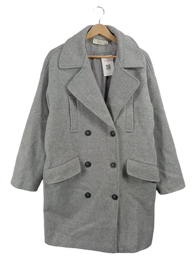 JCL Klassischer Wollmantel Damen Grau Gr. 40 L