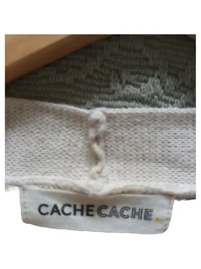 Cache Cache Damen Strickjacke Beige Gr. 38 M Casual Strukturmuster