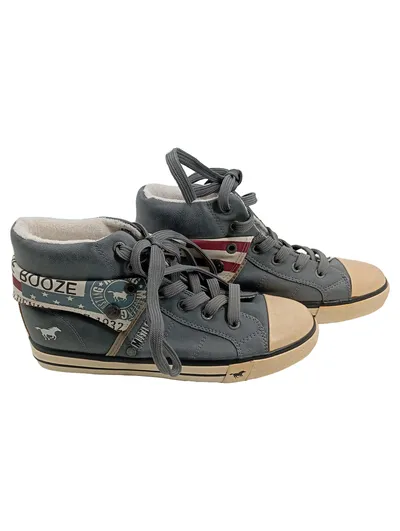 Mustang High Top Sneaker Damen Gr. 37 Grau Gefüttert Streetwear
