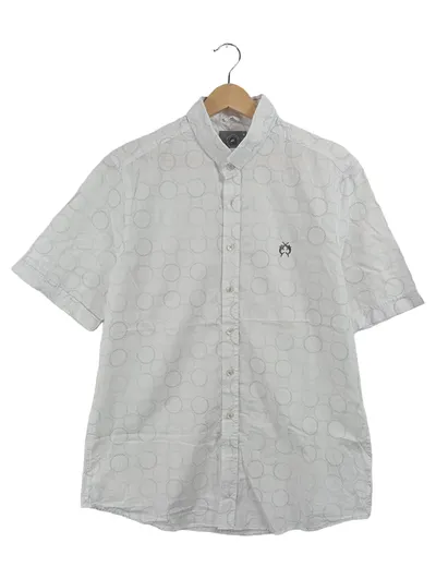 CAMPIONE Herren Freizeithemd Kurzarm Weiß Gr. 38, M Modern Fit