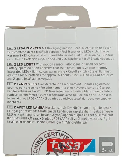 Tchibo 2 LED-Leuchten Unterbauleuchte Bewegungssensor Batteriebetrieben 727311