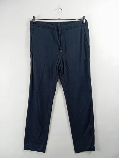 HUGO BOSS Herren Stoffhose Blau Wolle Gr. 50 W34 Casual Kordelzug