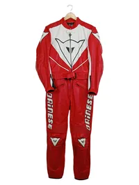 Dainese Lederkombi Motorrad Anzug Gr. 46 Rot Weiß Racing Suit 1