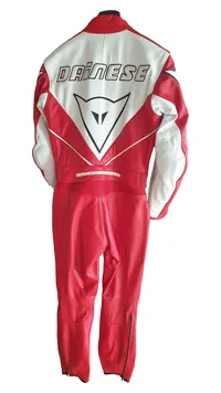 Dainese Lederkombi Motorrad Anzug Gr. 46 Rot Weiß Racing Suit 2