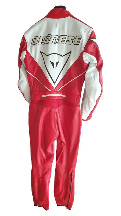 Dainese Lederkombi Motorrad Anzug Gr. 46 Rot Weiß Racing Suit