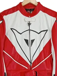Dainese Lederkombi Motorrad Anzug Gr. 46 Rot Weiß Racing Suit 3
