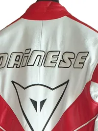 Dainese Lederkombi Motorrad Anzug Gr. 46 Rot Weiß Racing Suit 4
