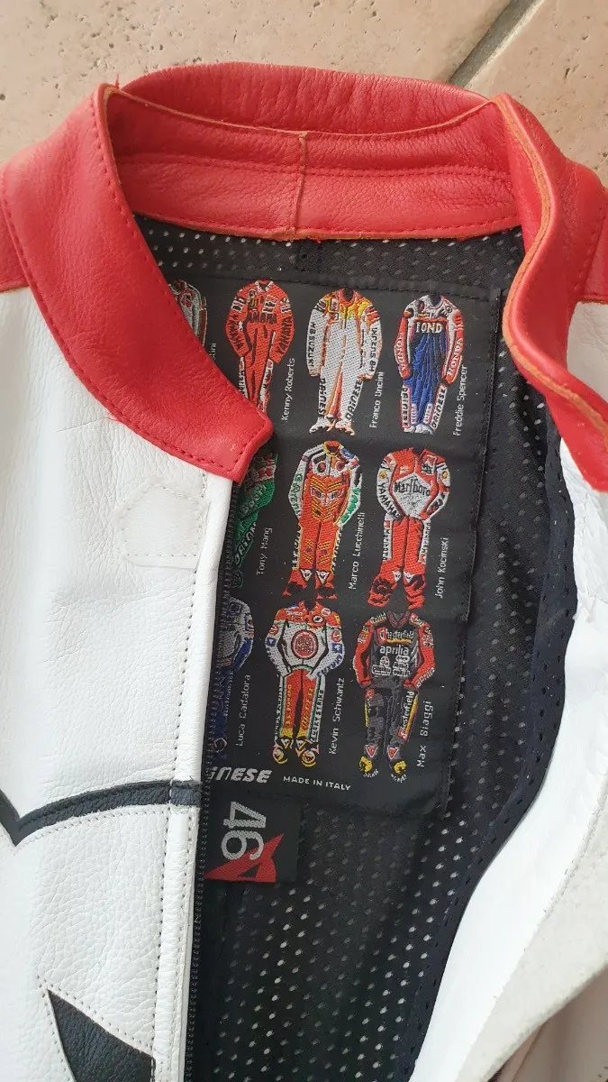Dainese Lederkombi Motorrad Anzug Gr. 46 Rot Weiß Racing Suit 6