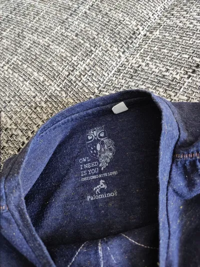 Palomino Langarmshirt Blau Meliert Schmetterling Stickerei Gr. 104
