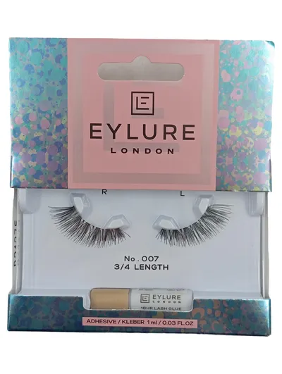 Eylure künstliche Wimpern No. 007 3/4 Length Schwarz inkl. Kleber Damen