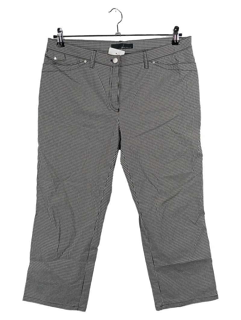 BRAX Golf Damen Stoffhose Capri kariert schwarz weiß Gr. 44 W35 1