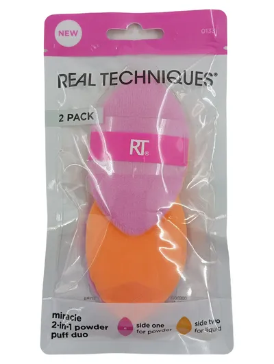 Real Techniques Miracle 2-in-1 Powder Puff Duo Make Up Schwamm 2er Pack