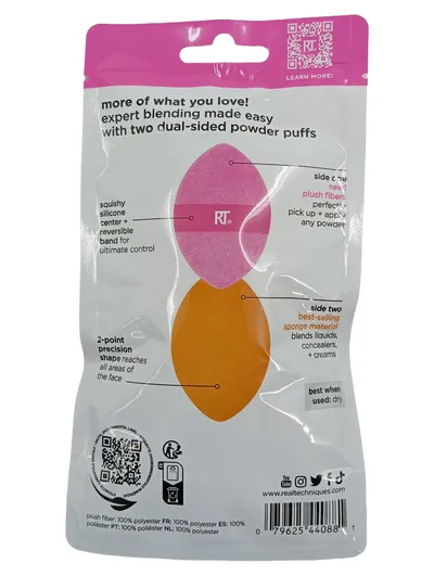 Real Techniques Miracle 2-in-1 Powder Puff Duo Make Up Schwamm 2er Pack