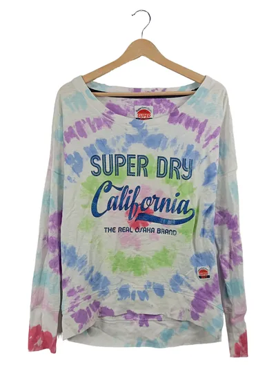 Superdry Damen Langarmshirt Gr. 36 S Mehrfarbig Batik California Glitzer