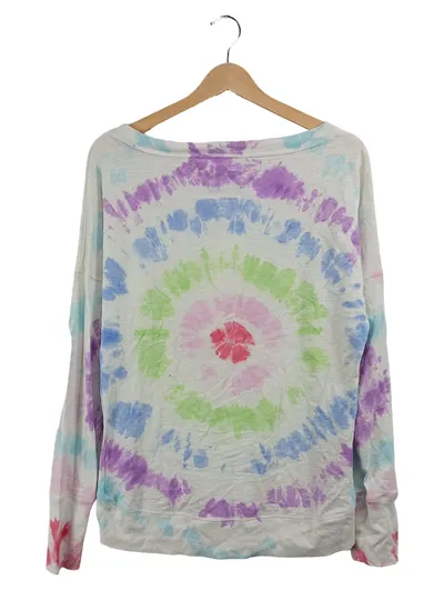 Superdry Damen Langarmshirt Gr. 36 S Mehrfarbig Batik California Glitzer