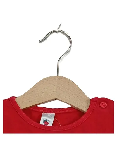 C&A Mädchen Langarmshirt Rot Uni mit Schleife Gr. 176