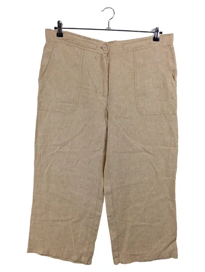 Gerry Weber Damen Stoffhose 3, 4 Hose Leinen Beige Gr. 46