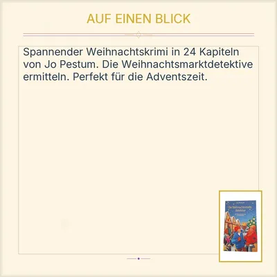 Die Weihnachtsmarktdetektive Jo Pestum Weihnachtskrimi 24 Kapitel Arena Kinder