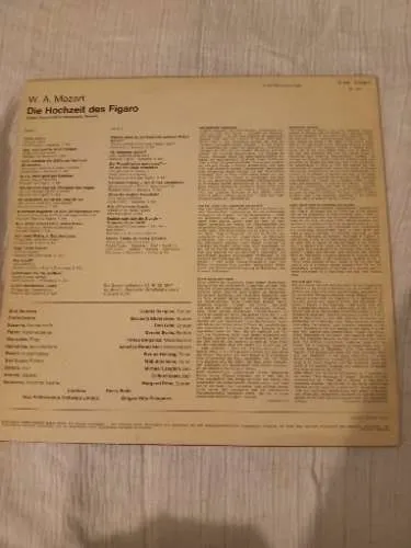 Wolfgang Amadeus Mozart Die Hochzeit des Figaro Vinyl LP EMI Klassik Klemperer