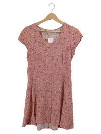 Band of Gypsies Blusenkleid Rosa Blumenmuster Gr. 38 M Romantisch 1
