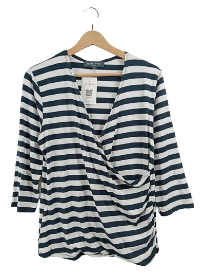 Benbarton Damen Wickelpullover Gestreift Gr. 44 XXL Viskose