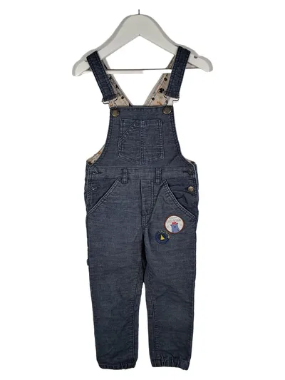 Furlano Latzhose Kinder Gr. 104 Blau Cord Jeans Hose mit Patches