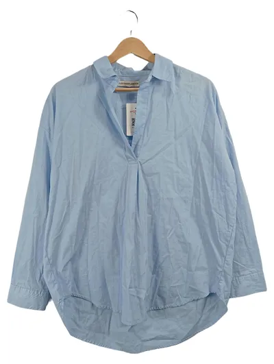 ALEXANDER JORDAN Damen Hemdbluse Blau Gr. 42 Casual Baumwolle