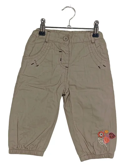 Topolino Stoffhose Kinderhose Beige Gr. 74 Stickerei Baumwolle