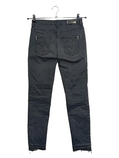 Patrizia Pepe Damen Jeans Skinny Fit Jegging Grau Gr. 36 W28 Destroyed