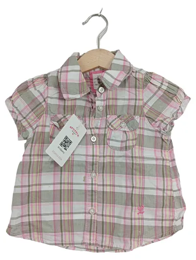 H&M L.O.G.G. Hemdbluse Kariert Mehrfarbig Gr. 74 Kurzarm Baumwolle