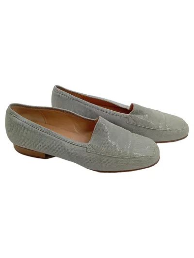 Carraro Slipper Venezia Damen Grau Gr. 38.5 Leder Loafer Klassisch