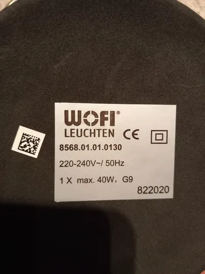 WOFI Tischleuchte Glas-Optik Kugelleuchte Silber Metall Glas G9