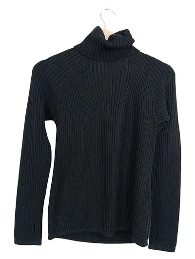 UNIQLO Damen Pullover Rollkragen Rippstrick Schwarz Gr. 38 M