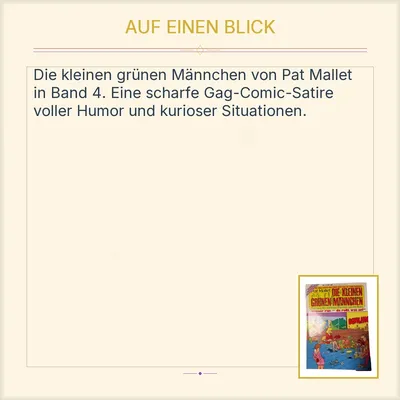 Die kleinen grünen Männchen Pat Mallet Comic Band 4 Satire