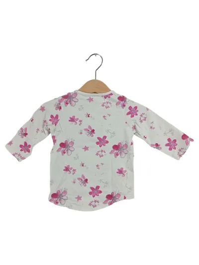 Carter's Langarmshirt Weiß Blumenmuster Schriftzug Gr. 74