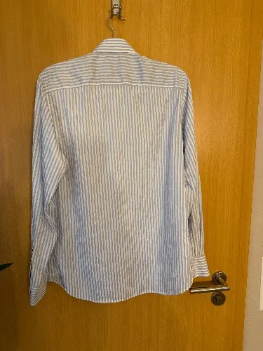 Profuomo Business Hemd Herren Gr. 40/L Blau Weiß Gestreift Slim Fit