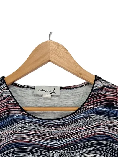 Collection L Pullover Damen Gr. 40 Mehrfarbig Wellenmuster 3, 4-Arm Casual