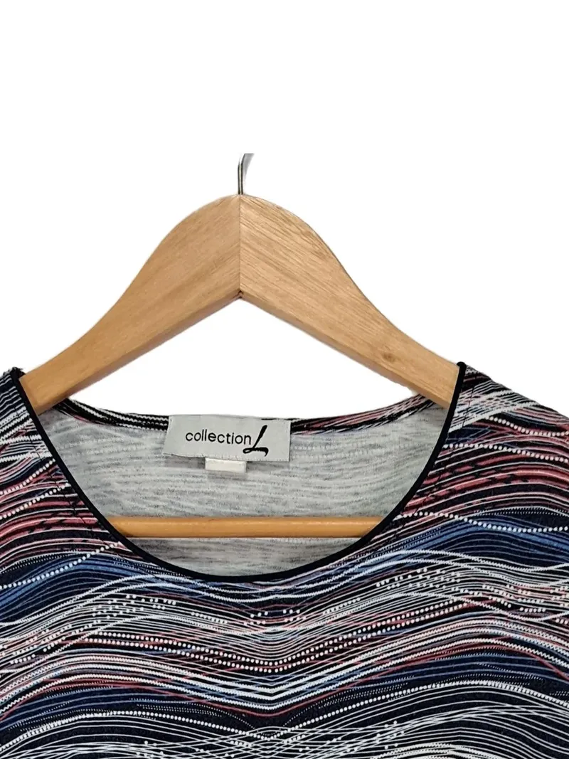 Collection L Pullover Damen Gr. 40 Mehrfarbig Wellenmuster 3, 4-Arm Casual 2