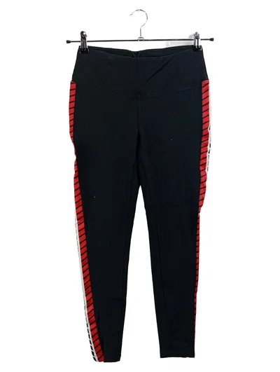Bench. Damen Leggings Schwarz Gr. 36 S Sportlich mit Seitenstreifen