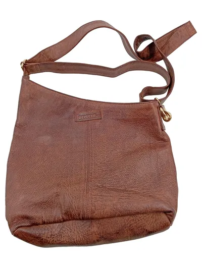 DEPECHE Umhängetasche Damen Leder Braun Schultertasche Hobo Bag