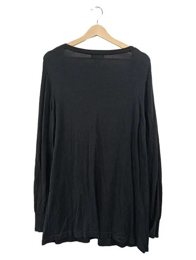 Janet & Joyce Damen Strickjacke Schwarz Gr. 42 Viskose Baumwolle Basic