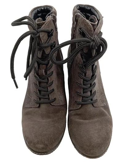 Gabor Damen Stiefelette Schnürstiefelette Braun Wildleder Gr. 38