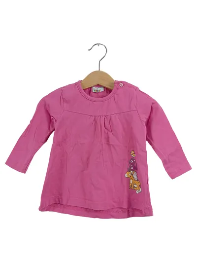 Smily Kinder Langarmshirt Gr. 80 Pink Baumwolle Tiermotiv