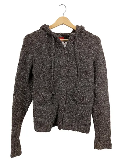 s.Oliver Damen Strickjacke mit Kapuze Gr. 36/S Braun Meliert