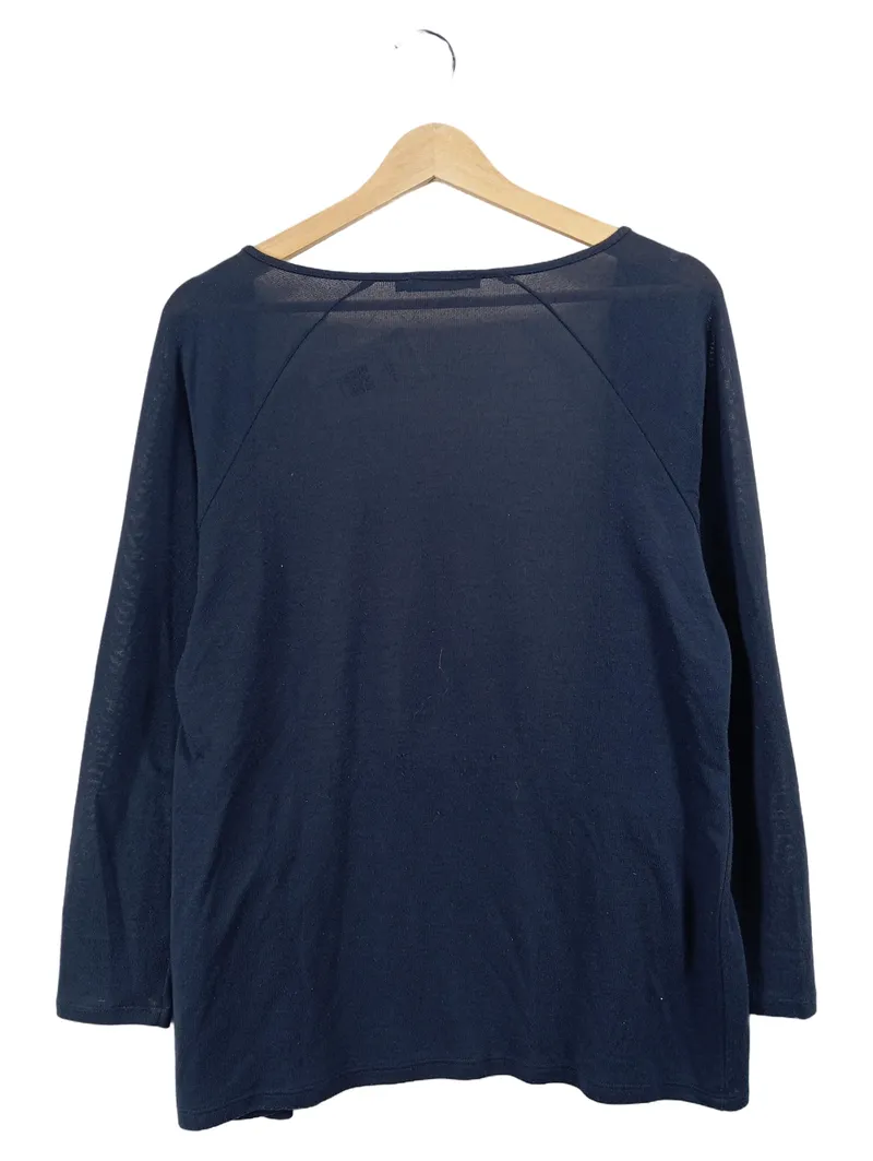 Clarina Strickjacke Damen Blau Gr. 44 XXL Basic Cardigan Viskose 2
