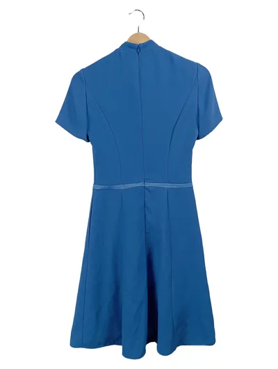 HUGO BOSS Damen Schluppenkleid Blau Gr. 34 Businesskleid Kurzarm
