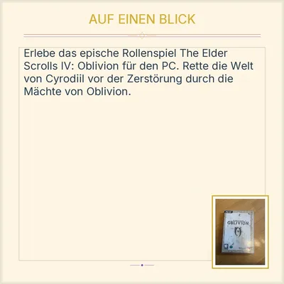 The Elder Scrolls IV: Oblivion PC Rollenspiel Bethesda Softworks