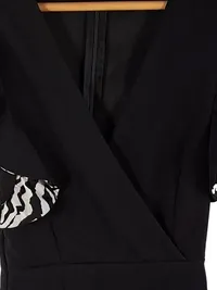 AX Paris Damen Cocktailkleid Wickelkleid Schwarz Rüschen Gr. 34 XS 3